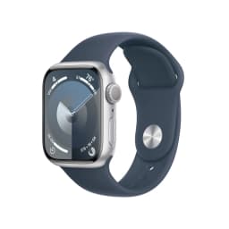 Смарт-часы Apple Watch Series 9 GPS 45mm Silver Aluminium Case with Storm Blue Sport Band - M/L
