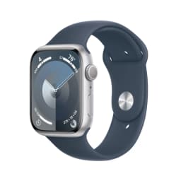 Смарт часы Apple Watch Series 9 GPS 41mm Silver Aluminium Case with Storm Blue Sport Band - S/M